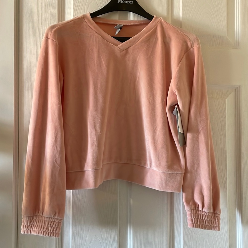 Pink velour sweatshirt